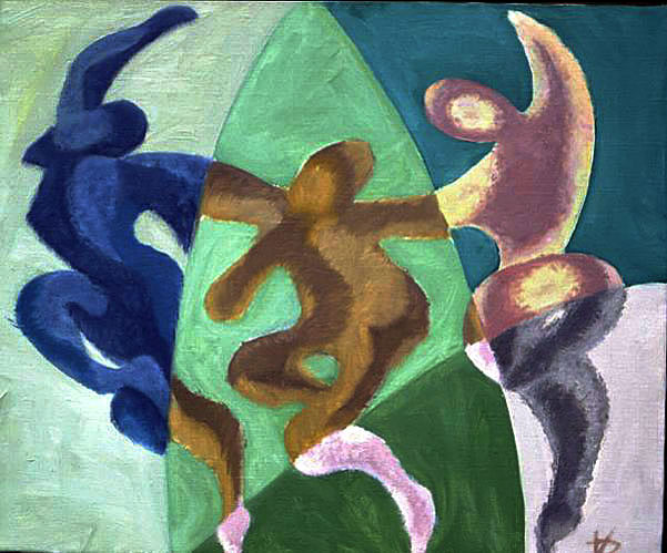 "Dance" abstract painting by Dumitru Verdianu