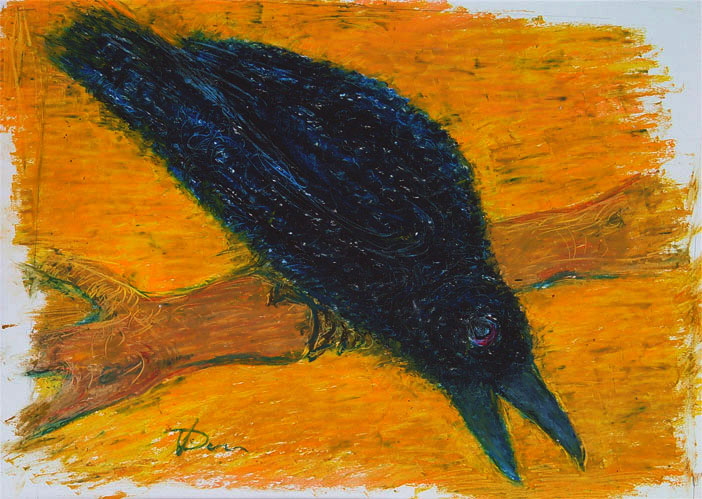 birds graphics for sale "The Croaking Raven" - by Dumitru Verdianu