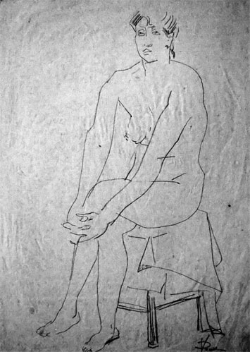 Drawing and Sketches for sale - "Nude" by Dumitru Verdianu