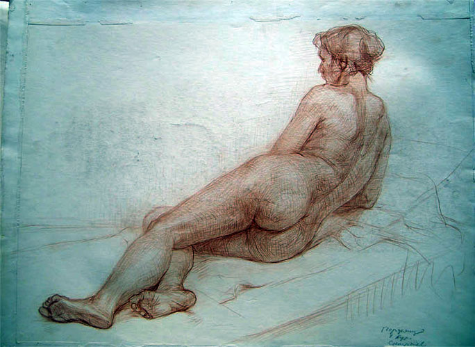 Drawing and Sketches for sale - "Nude" by Dumitru Verdianu