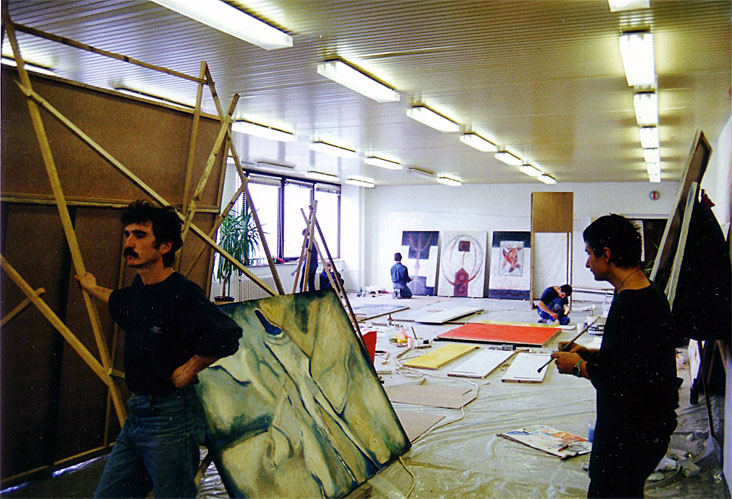 Nicolae Popa and Leonid Kolibaba at the Symposium of Painting Bratislava / Slovakia, 1996