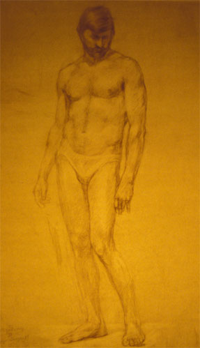 drawing for sale - "Male Nude" by Dumitru Verdianu
