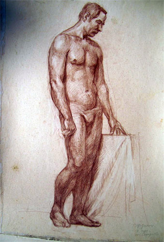 drawing for sale "Male Nude" by Dumitru Verdianu