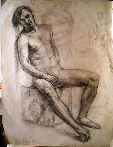 drawing for sale "Male Nude" by Dumitru Verdianu