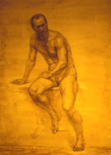 drawing for sale - "Male Nude" by Dumitru Verdianu