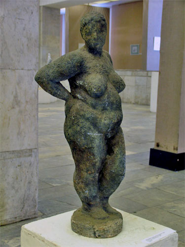 "Big Nude" by Dumitru Verdianu - chamotte sculpture for sale