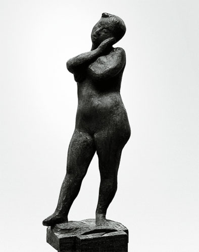 "Sad Song" by Dumitru Verdianu - wood nude sculpture for sale