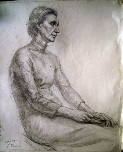 drawing for sale - "Female portrait" by Dumitru Verdianu