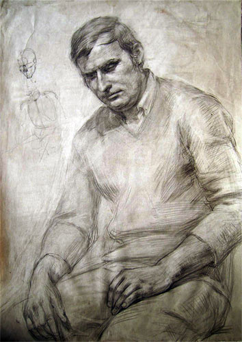 drawing for sale - "Male portrait" by Dumitru Verdianu