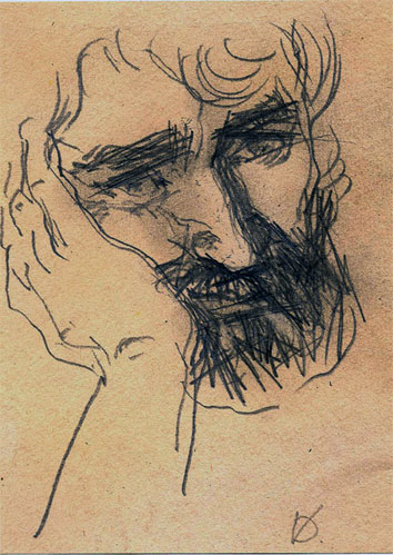 drawing for sale - "Selfportrait" by Dumitru Verdianu