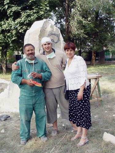 Dumitru with his son Vladimir and his sister Svetlana
